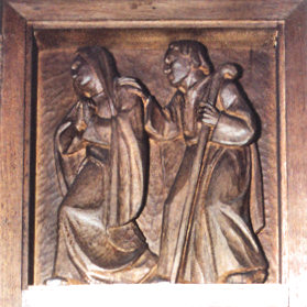 Oben rechts: Josef sucht mit Maria in Jerusalem den zwölfjährigen Jesus